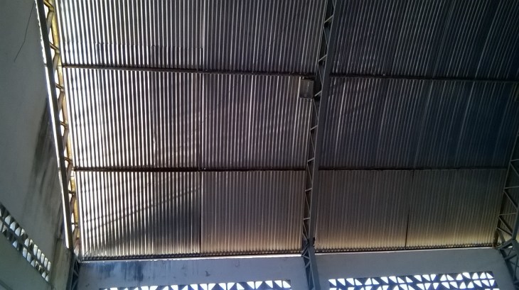 Teto do Ginásio Carlitão reformado.