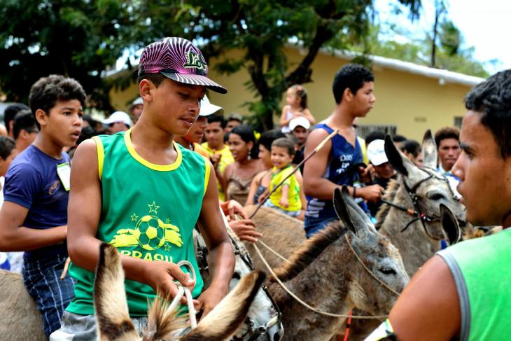 Chegada da corrida de jegue (Foto: Ariclenes Silva)