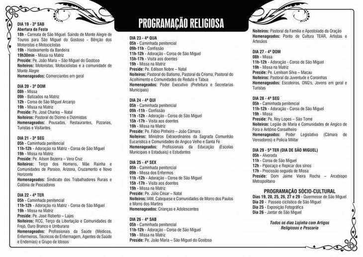 Fonte: Paróquia de São Miguel Arcanjo